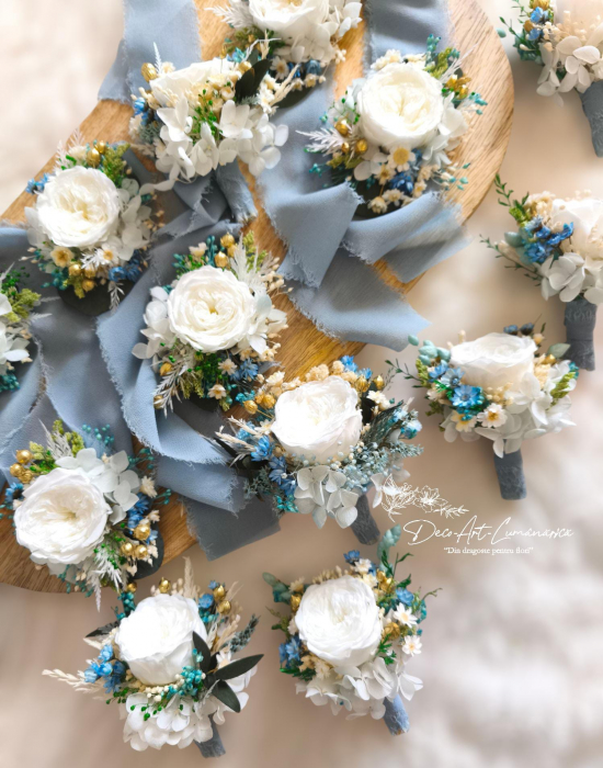 Panglică de mătase albastru prăfuit pentru decor elegant | AnArt Boutique [4]