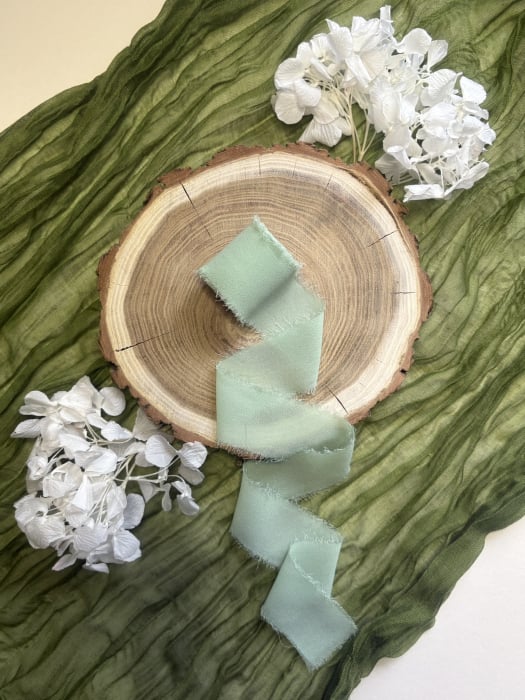 Panglică mătase verde mentă pentru invitatii nunta | AnArt Boutique [1]