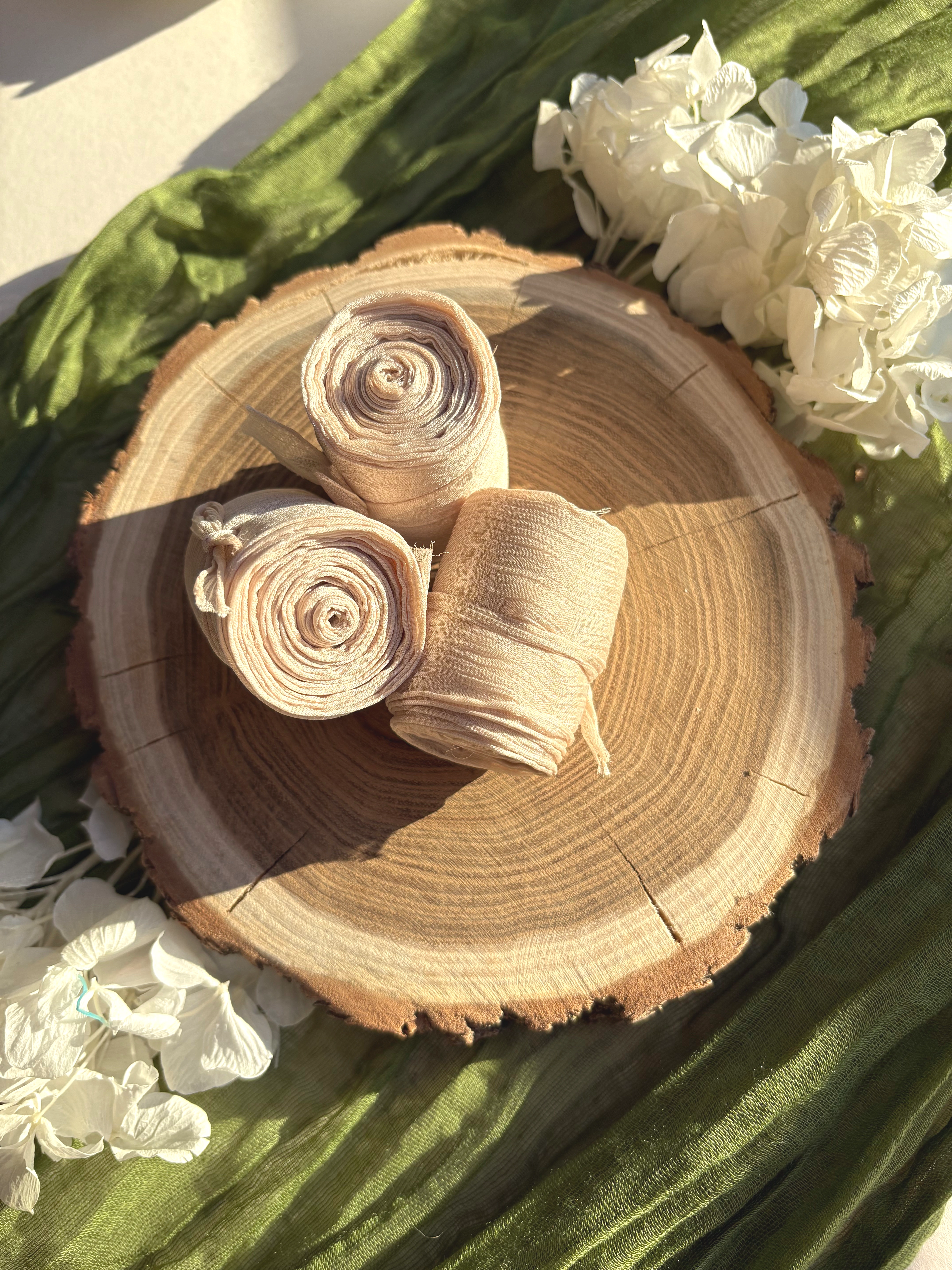 Panglică șifon texturat crem pentru decor elegant | AnArt Boutique [3]