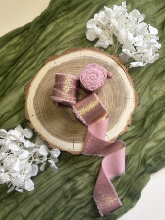 Panglica - Panglică cu reflexii fine roz pentru decor elegant | AnArt Boutique