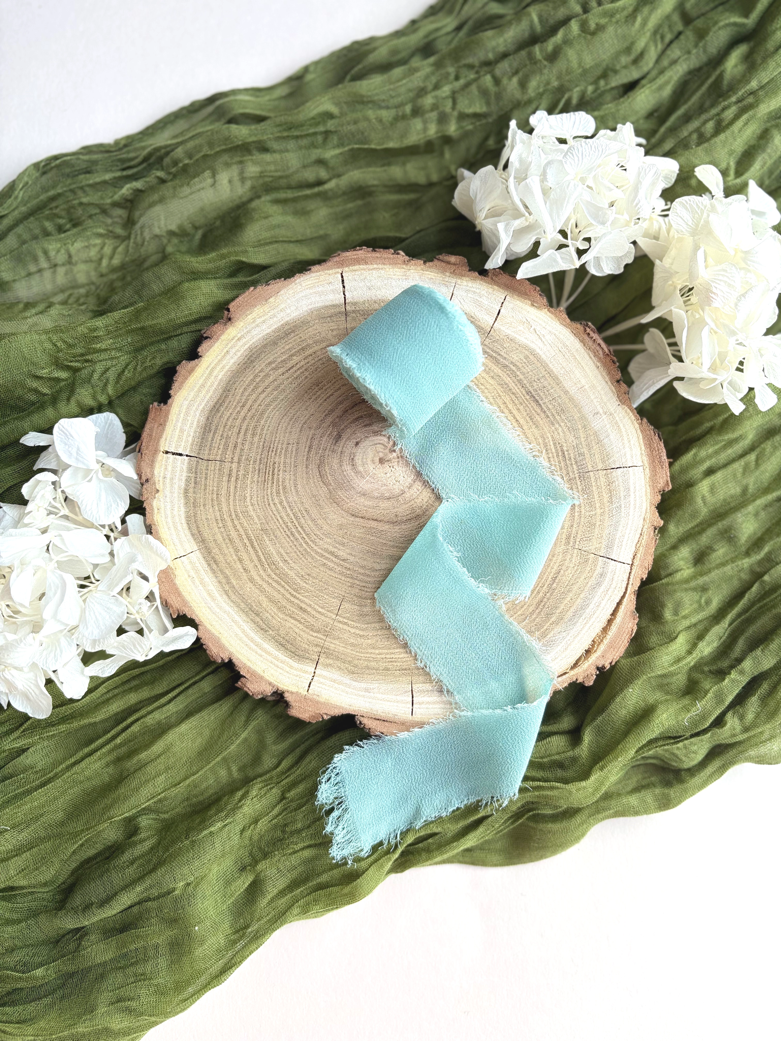 Panglica - Panglică de mătase Blue Aqua pentru decor elegant | AnArt Boutique