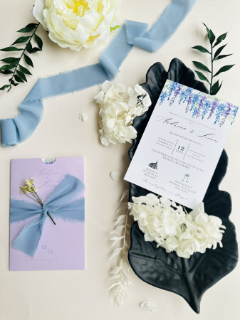 Panglică de mătase albastru prăfuit pentru decor elegant | AnArt Boutique [8]