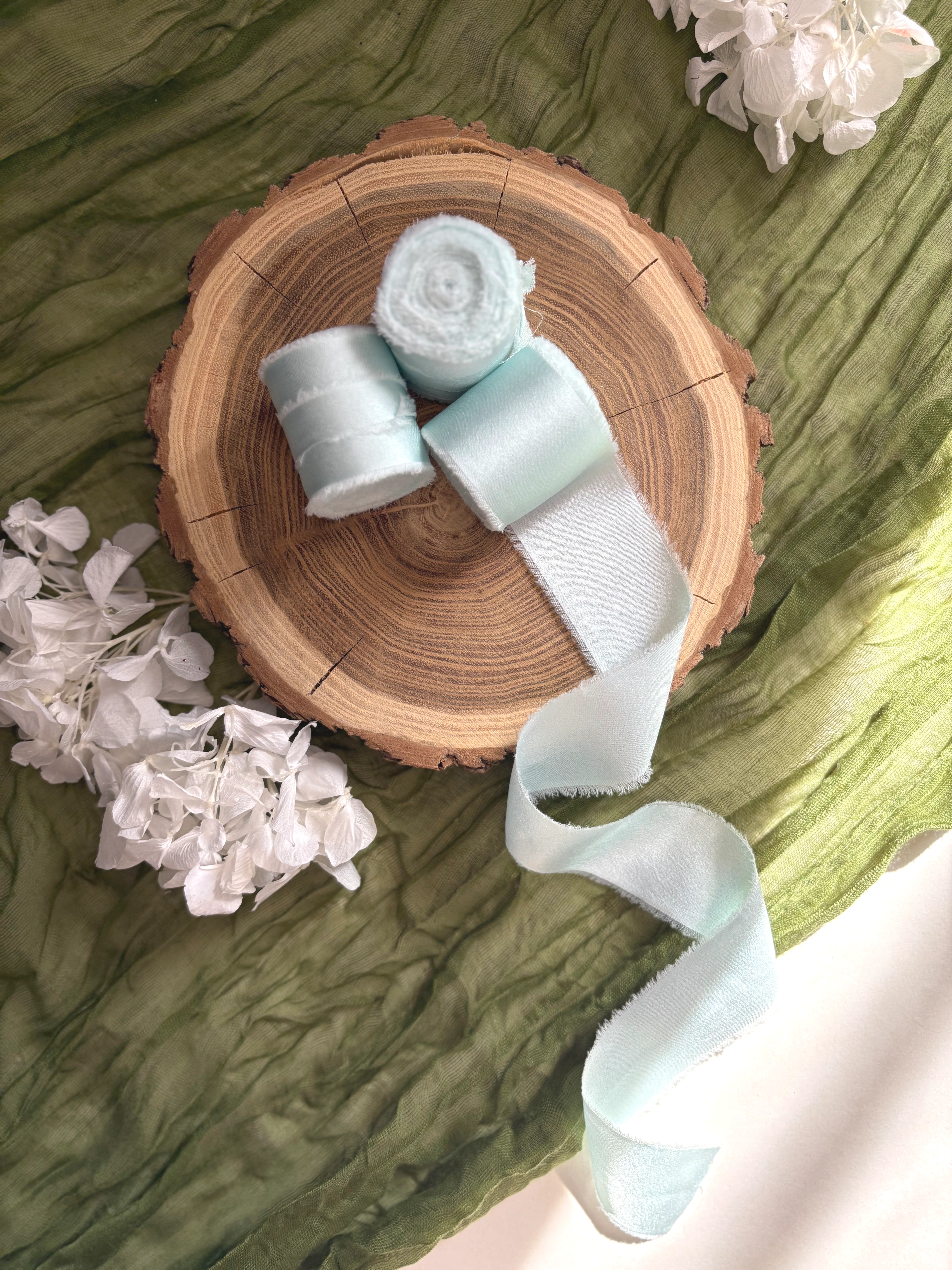 Panglica de matase satinata - Panglica de matase satinata - Verde menta