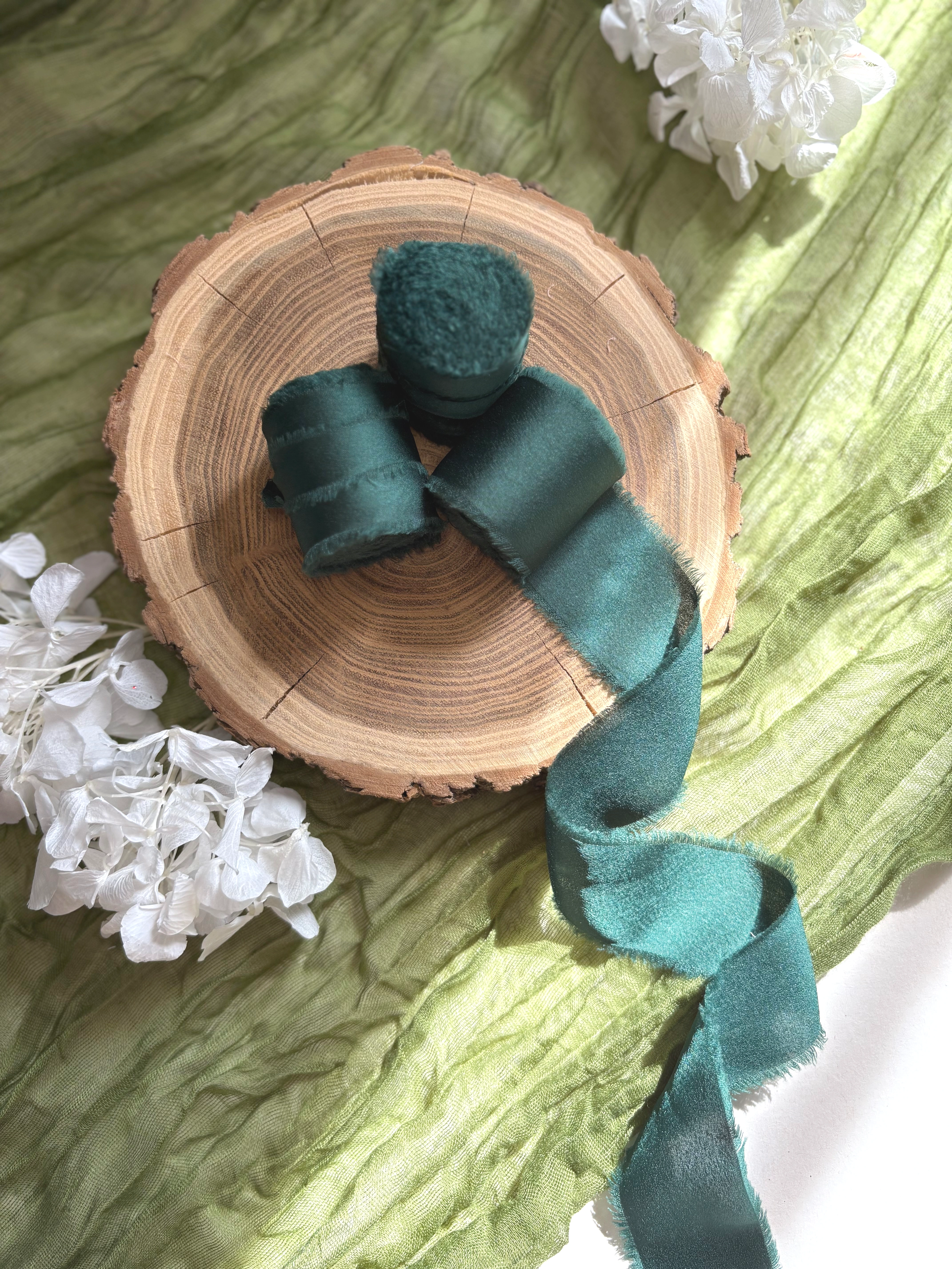 Panglica de matase satinata - Panglica de matase satinata - Verde padure