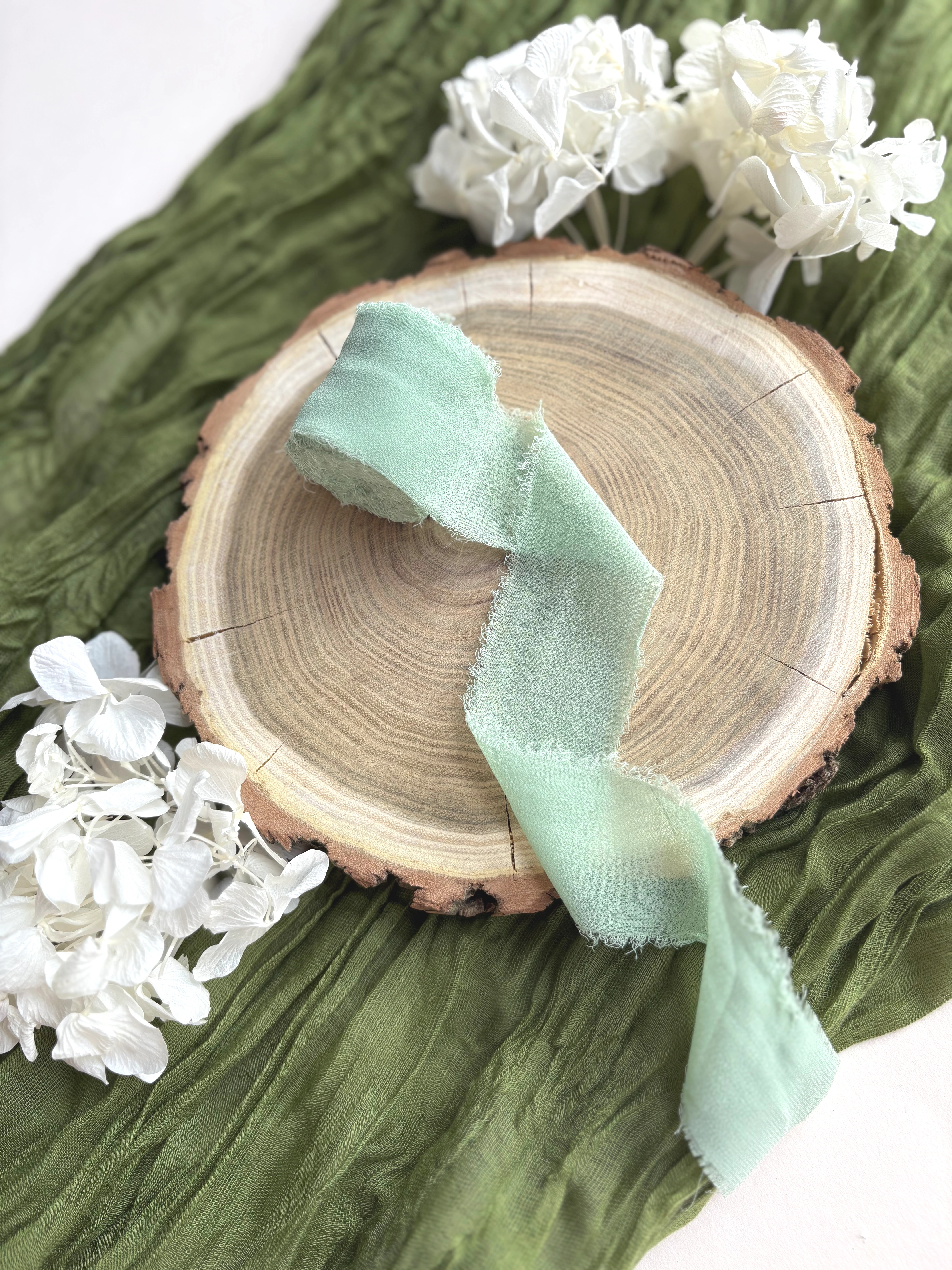 Panglica - Panglică mătase verde mentă pentru invitatii nunta | AnArt Boutique