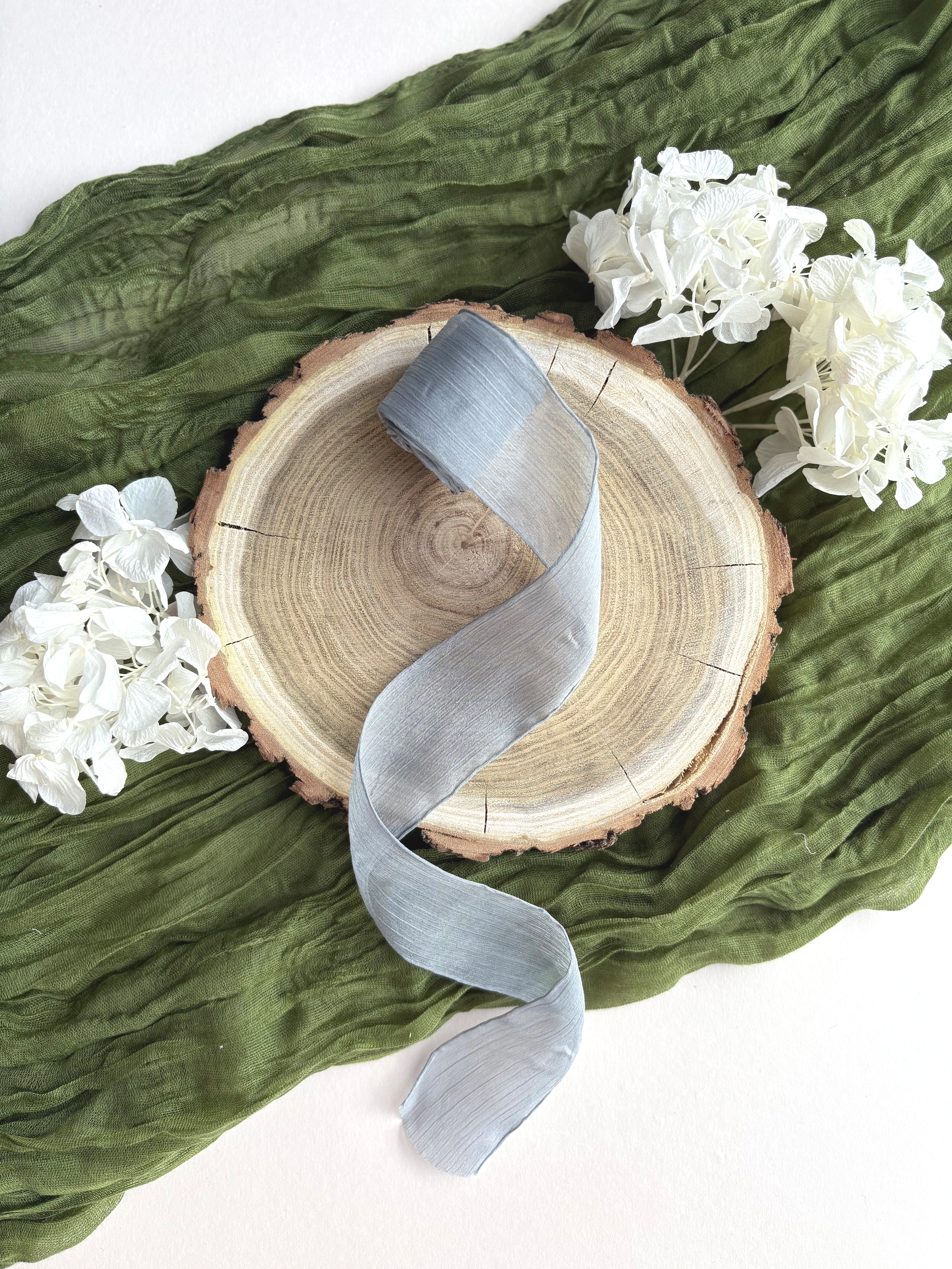 Panglica șifon texturat - Panglică șifon texturat gri pentru decor elegant | AnArt Boutique