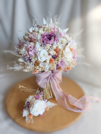 Panglică șifon texturat roz pudrat pentru decor elegant | AnArt Boutique [3]
