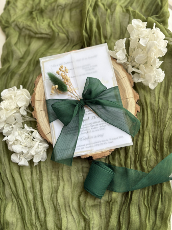 Panglică șifon verde texturat pentru decor elegant | AnArt Boutique [3]