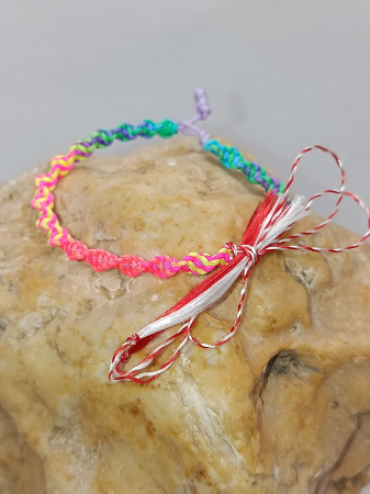 Brățară/Martisor Copii din Șnur Neon Împletit [1]