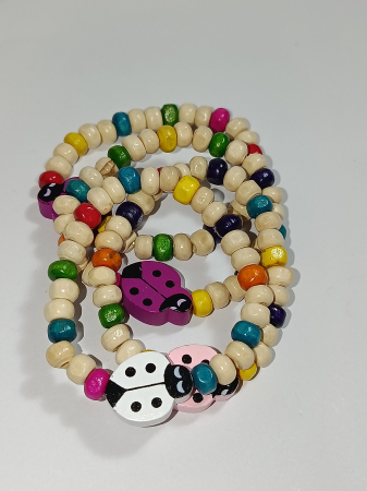 Curcubeu de Noroc și Gărgăriță Veselă – Brățară Mărțișor din Lemn [2]