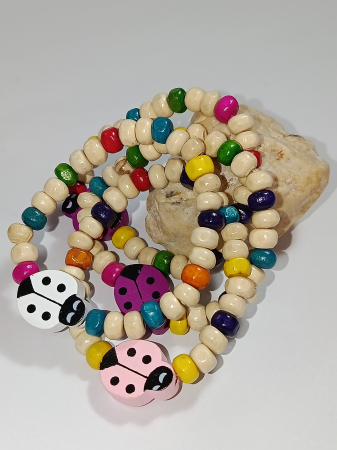 Curcubeu de Noroc și Gărgăriță Veselă – Brățară Mărțișor din Lemn [1]