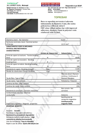 Bară armătură  din fibră de sticlă Ø4 - 12m [2]