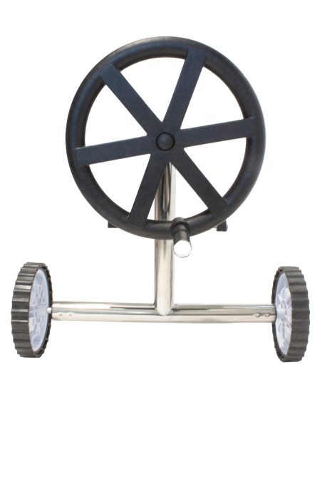 Derulator telescopic prelată de vară - tub aluminiu Ø 102 mm reglabil 4,9-6,45 m - suporturi inox cu roți - piscine [3]