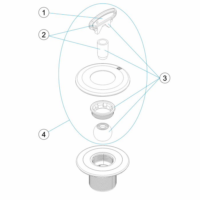 Duza Refulare Perete AstralPool Beton Filet 2 inch Debit Reglabil Multiflow Cod 00295 [3]