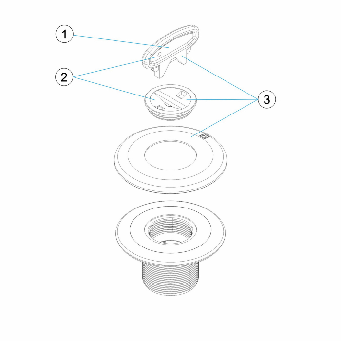 Priză aspirație AstralPool 00301 - Piscine beton - Montaj lipire sau filetare - Filet 2" [3]