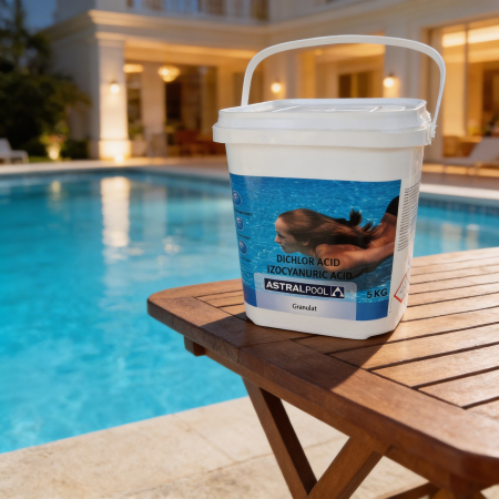 Clor șoc granulat AstralPool 55% clor liber - Dezinfecție rapidă piscină - Găleată 5 kg [3]