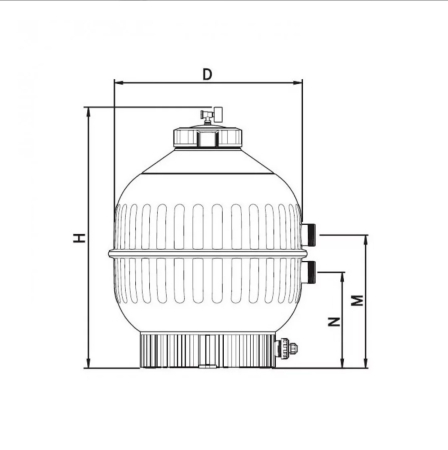 Filtru cu nisip AstralPool Cantabric D600 montaj lateral 600mm 14m³h vana multiport 1½" piscine 84m³ [4]