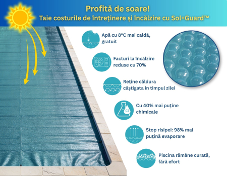 Prelată solară GeoBubble Sol+Guard 500 microni 4x8m - acoperire vară cu bule pentru piscină [1]