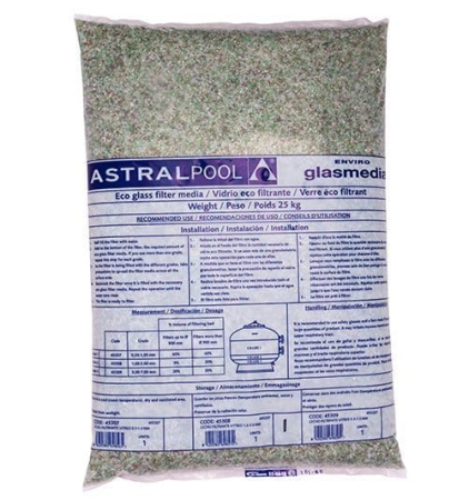 Sticlă Filtrantă Activă AstralPool Grade 2 Medium 1,0-3,0mm - Mediu Filtrant Ecologic din Sticlă Reciclată pentru Piscine - 25kg [1]