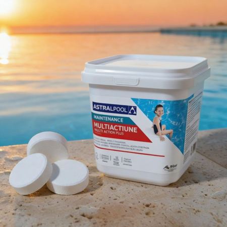 Chimicale - Tablete Clor Multiactiune AstralPool 250g – Dezinfectant Algicid Floculant – Piscine Ceramice 5kg