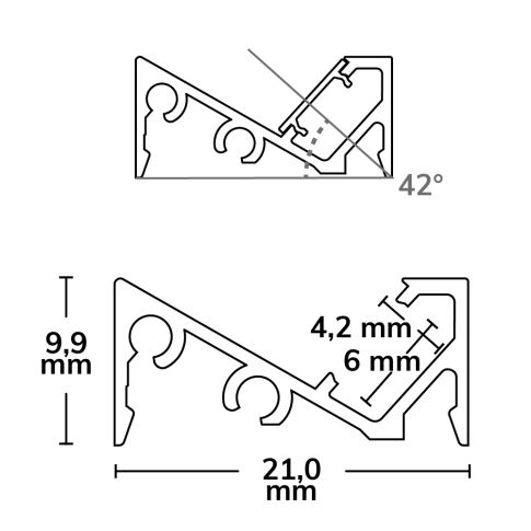 Profil LED aplicat FURNIT6 S aluminiu negru RAL9005, 200cm [2]