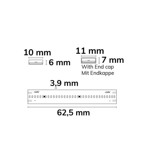 Bandă LED COB CCT 24V, 8W/m, IP68, 5m, 512 LED/m, rezistență până la 100°C [2]