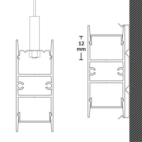 Profil LED aplicat dublu HIDE DOUBLE, aluminiu anodizat, 200 cm [2]