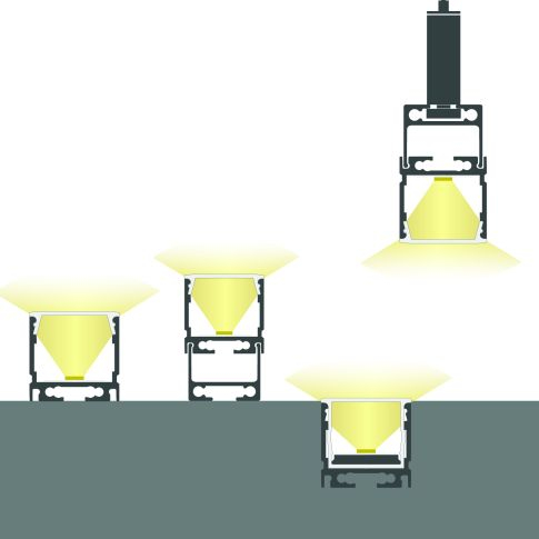 Profil LED aplicat SURF16 aluminiu negru vopsit în câmp electrostatic, 200cm [3]