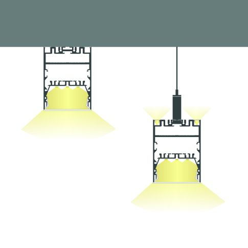 Profil LED LAMP40 Up&Down aluminiu alb vopsit, 200cm [2]