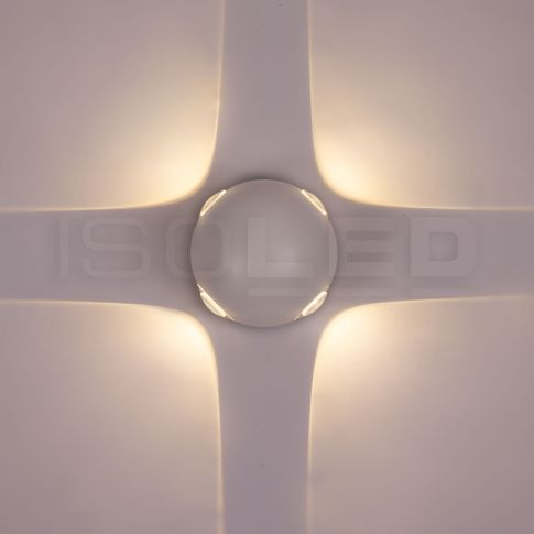 Aplica LED de perete Up&Down, 4×1W CREE, IP54, alb sablat, alb cald [2]