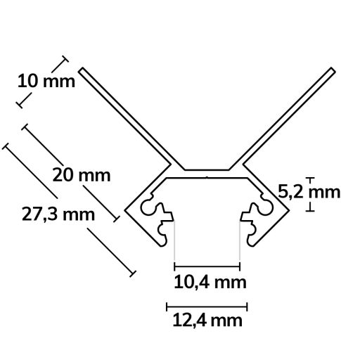 Profil LED colț exterior pentru plăci ceramice, 250cm [2]