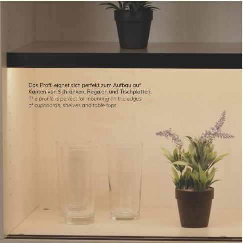 Profil LED pentru raft FURNIT10 – 19mm, aluminiu negru RAL9005 [6]