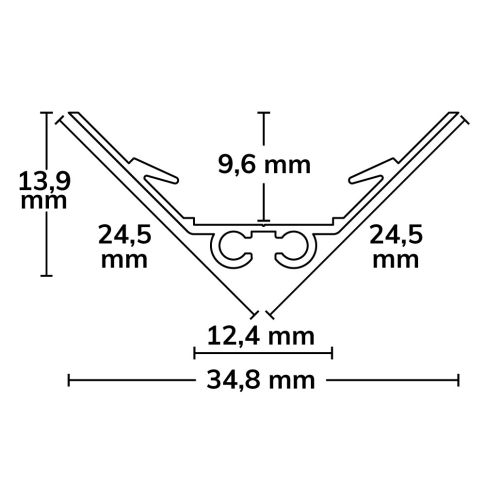 Profil LED colț CORNER12 BORDERLESS, aluminiu anodizat, 200cm [2]