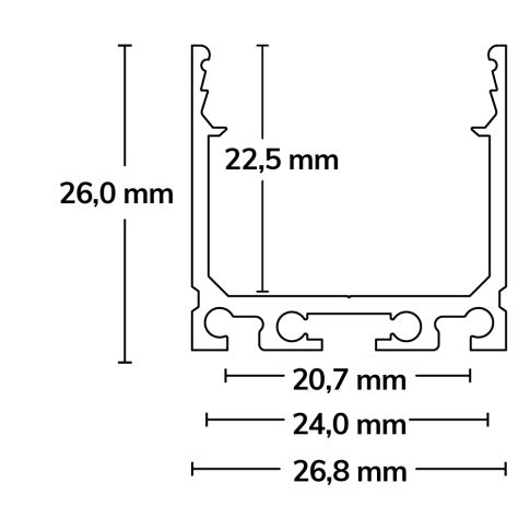 Profil LED aplicat SURF20 aluminiu alb vopsit RAL 9010, 200cm [4]