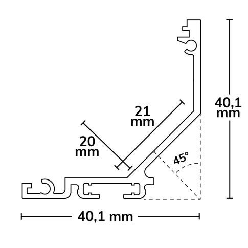 LED corner profile CORNER20 V3, aluminiu anodizat, 200cm [2]