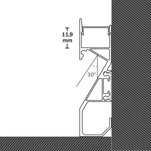 Profil plintă LED HIDE BOTTOM alb RAL9003, 200 cm [2]