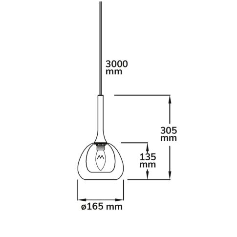 Lampă suspendată din sticlă transparentă/neagră, E14, 50–300 cm, fără bec și fără rozeta de tavan [3]