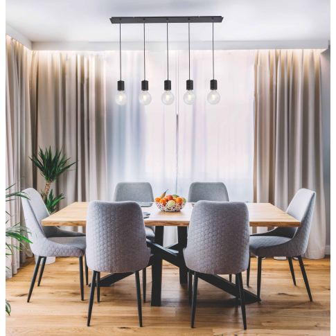 Lampa suspendata neagra mata,5xE27,fara bec inclus [2]