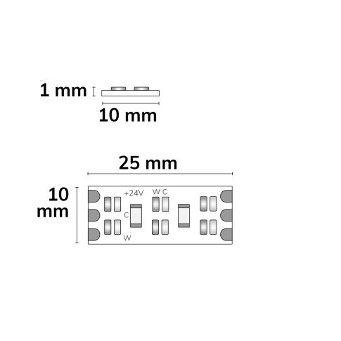 LED CRI919/940 CCT Flex Stripe, 24V DC, 20W/m, IP20, 480 LED/m, 5m [2]