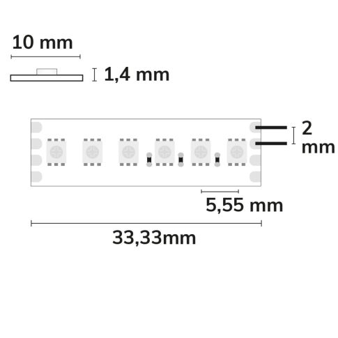 LED RGB Linear10 Flex Stripe, 24V DC, 12W, IP20, 180LED/m, 5m [2]