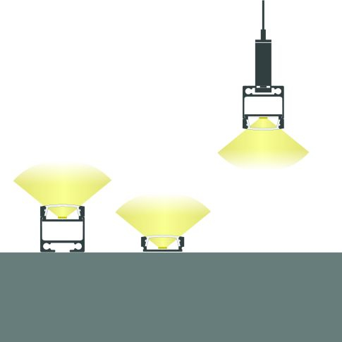 Profil LED aplicat SURF12 FLAT aluminiu vopsit negru RAL9005, 200cm [2]