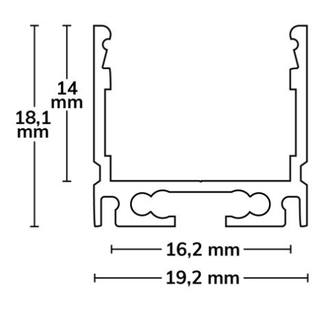 Profil LED aplicat SURF16 aluminiu anodizat, 200cm [3]