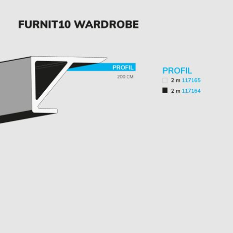 Profil LED pentru mobilier FURNIT10 aluminiu negru RAL9005 [4]