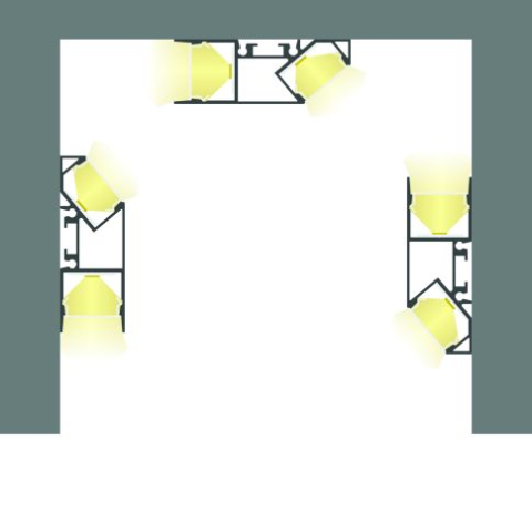 Profil aluminiu aparent HIDE ASYNC, eloxat, 200 cm [3]