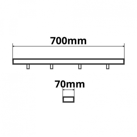 Rozetă tavan alungită neagră pentru 2 lămpi suspendate [1]