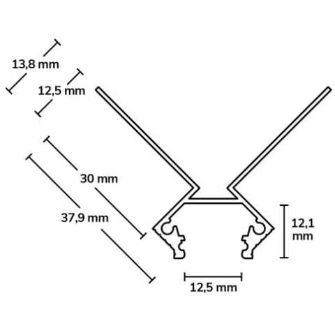 Profil LED Rigips Colț Exterior, Aluminiu Anodizat, 200cm [2]