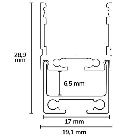 Profil LED aplicat SURF16 aluminiu anodizat, 200cm [1]