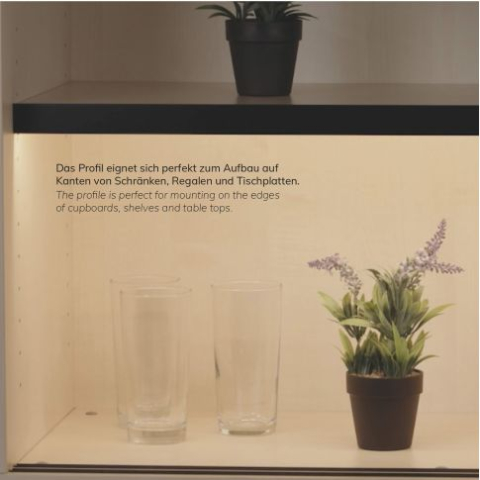 Profil LED pentru raft FURNIT10 – 19mm, aluminiu negru RAL9005 [5]