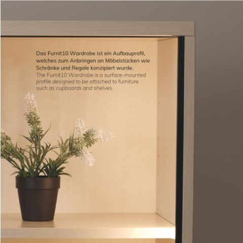 Profil LED pentru mobilier FURNIT10 aluminiu alb RAL9010 [2]