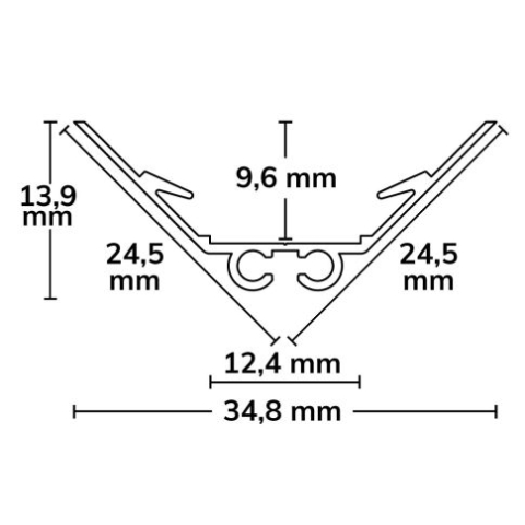 Profil LED colț CORNER12 BORDERLESS, aluminiu anodizat, 200cm [1]
